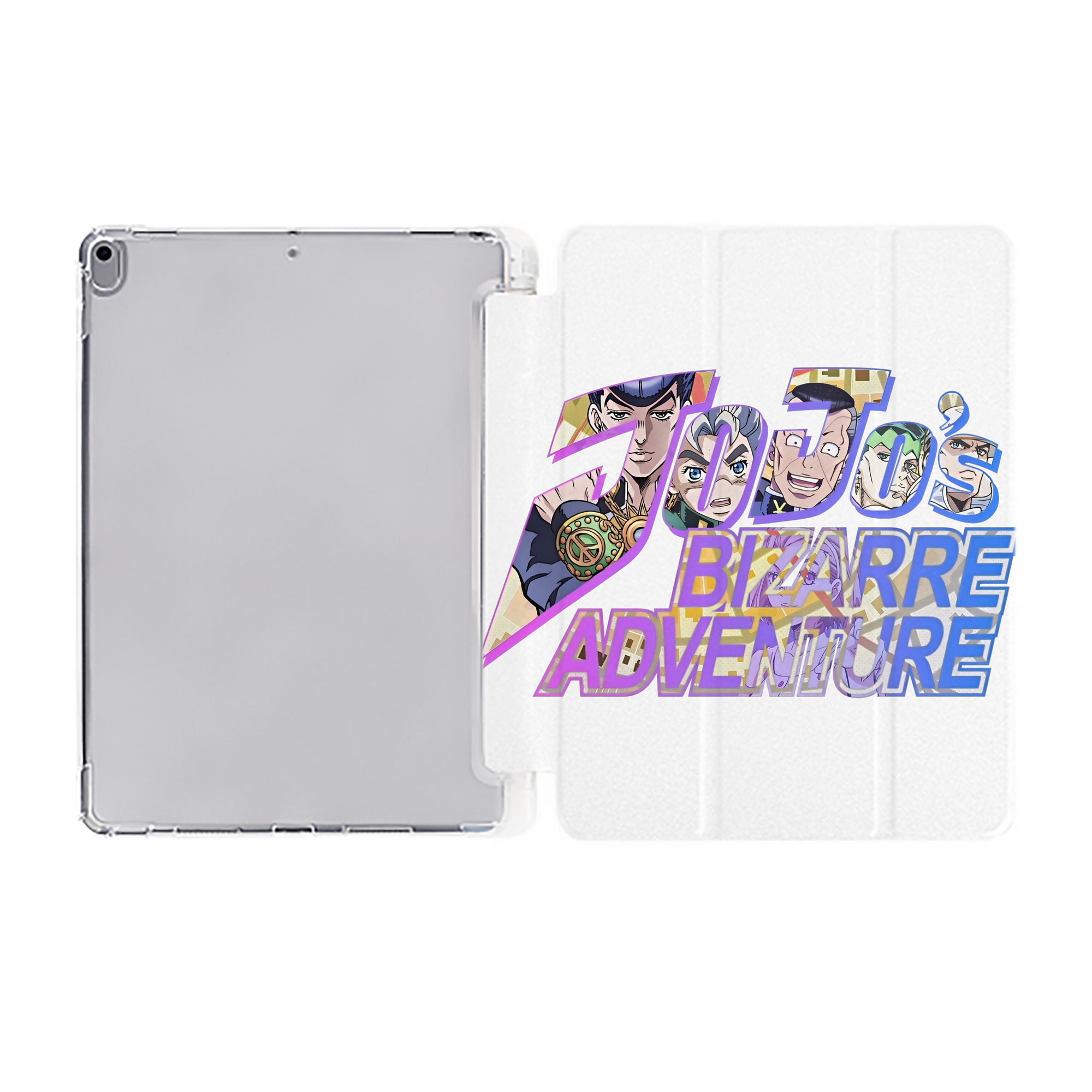 （画像用） ジョジョの奇妙な冒険 JoJo's Bizarre Adventure IPad ケース ペン収納付き 三つ折りスタンド PUレザー×シリコン 対応機種9.5/10.5/10.9インチ